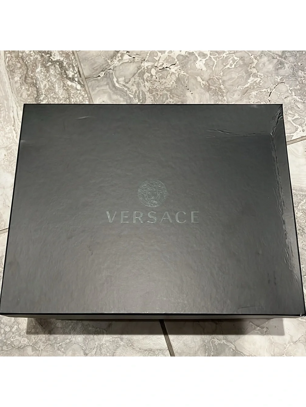 Versace AllOver Logo Odissea Low-Top Men’s Sneakers, Beige/Brown, NEW, Size 42.5